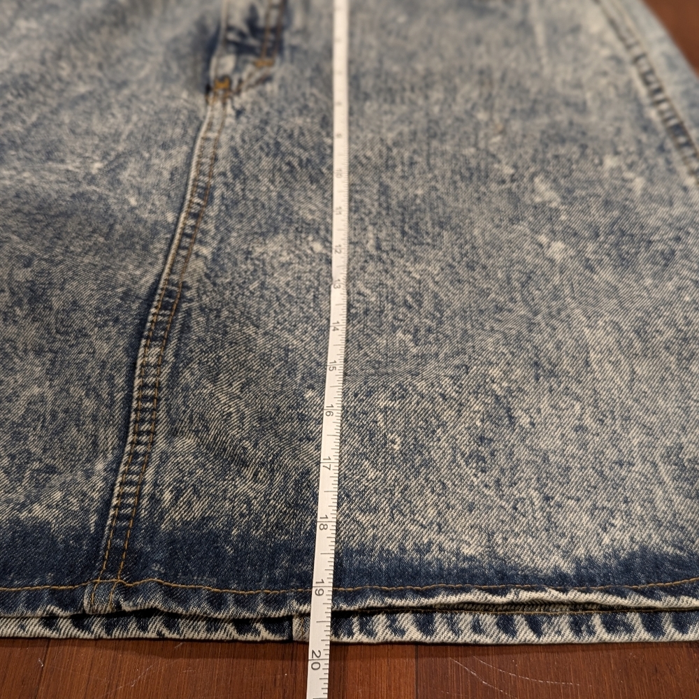 Vintage Palmetto 90's Acid Wash Midi Skirt - Picture 6 of 7